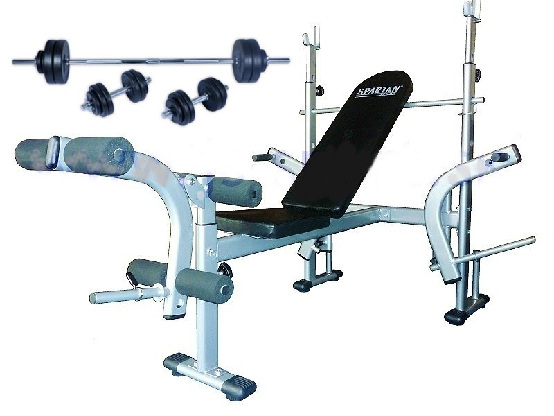 Bench lavička tlaková + 50kg nakladací cementový set Spartan